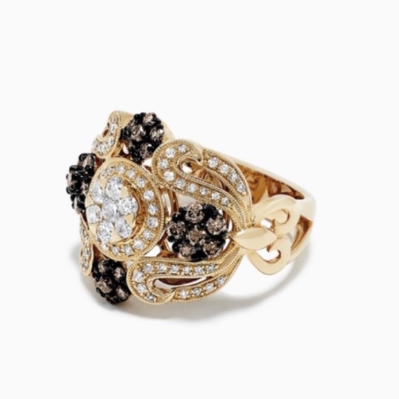 Effy 14k gold espresso and white diamond ring  7-8 - Picture 3 of 6